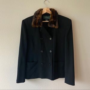 !SALE!  Vintage! 100% Wool, Faux Fur Collar Coat